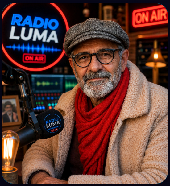 Franco nello studio Radio Luma
